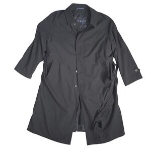 Ralph Lauren Men's Black Quilted Lined Rain Trench Coat Size 42R Belted